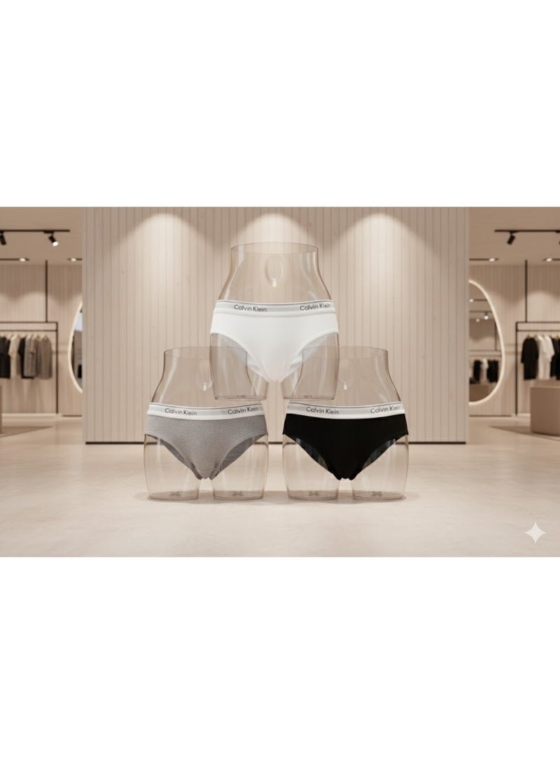 كالفن كلاين بيرفورمانس طقم بانتي حريمي  من 3 قطع قطن ناعم، تصميم مريح، خامة عالية الجودة، مثالي للاستخدام اليومي - مقاس ميديم - Image 3